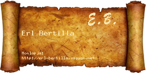 Erl Bertilla névjegykártya